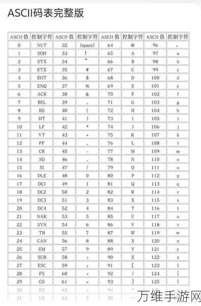 ASCII码在手游数据传输中的奥秘，揭秘游戏流畅背后的技术支撑