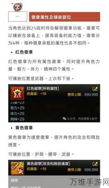 DNF五一徽章全解析,珍稀属性与获取攻略大揭秘