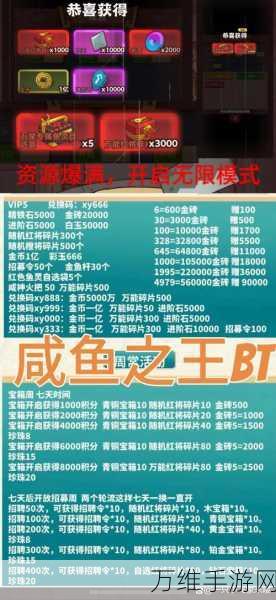 揭秘咸鱼之王12月高级礼包码，独家福利大放送！