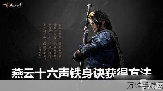 燕云十六声秘籍揭秘,铁身诀获取全攻略