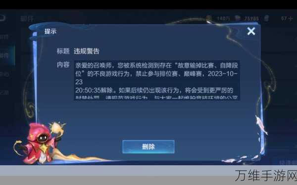 王者荣耀禁赛全攻略,快速恢复参赛资格,重返峡谷战场