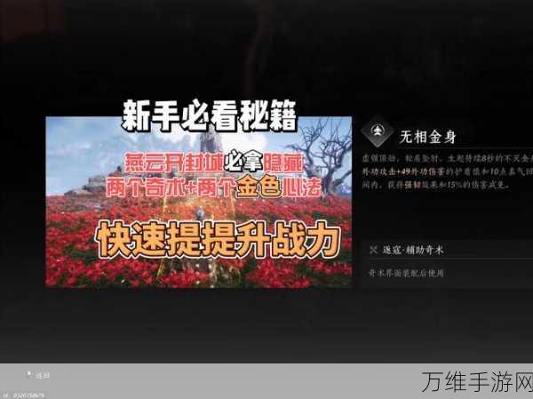 手游秘籍大公开,燕云十六声奇术无相金身终极获取攻略