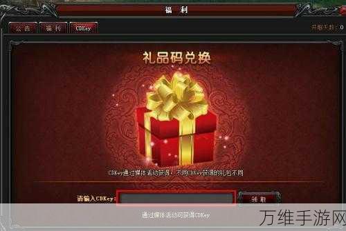 手游福利大放送!详解CDKEY兑换码全攻略,助你轻松解锁珍稀道具