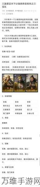 三国谋定天下顶级阵容搭配策略,解锁战场制胜密码