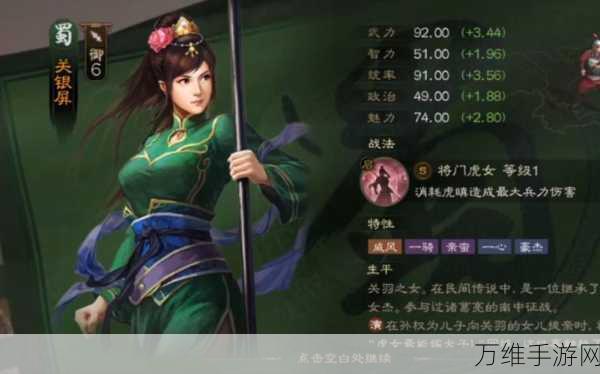 三国志战略版深度解析,关银屏实战表现与策略搭配