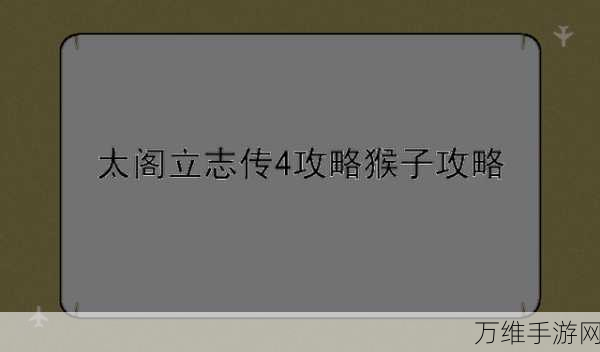 太阁立志传4，全面攻略秘籍，助你称霸日本战国！