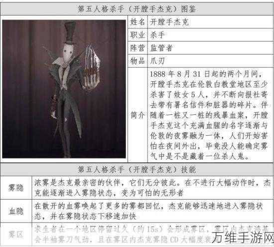 深度解析，第五人格杰克角色攻略，技能天赋加点与实战技巧大揭秘