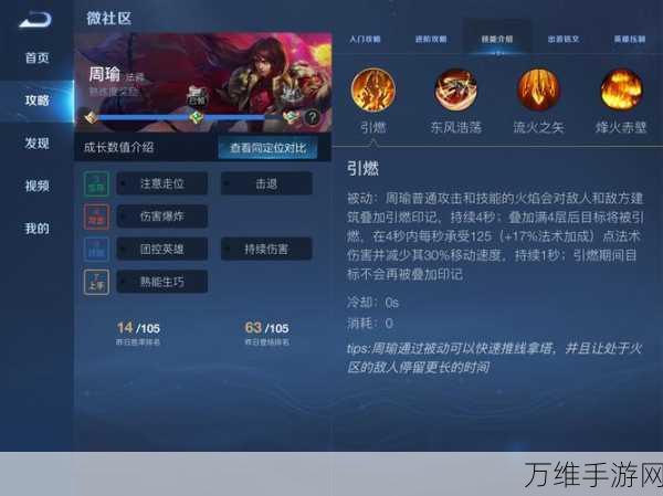 王者荣耀高手进阶,周瑜极致玩法揭秘,技能深度剖析与实战策略