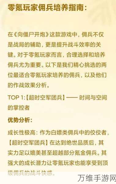 佣兵地下城新手速成指南,揭秘高效佣兵培育秘籍与天赋搭配新玩法