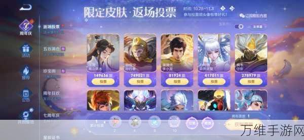 王者荣耀五周年庆典,返场皮肤投票全攻略及精彩赛事前瞻