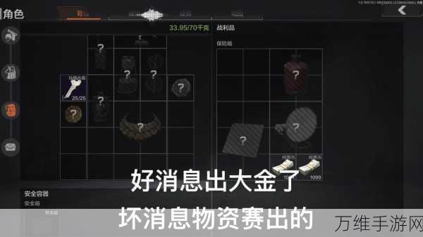 暗区突围,仓库升级全攻略,揭秘资源管理大师的高效利用秘籍