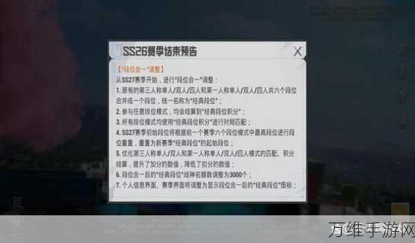 和平精英SS27赛季终极倒计时，赛季结束时间全揭秘及赛季亮点回顾